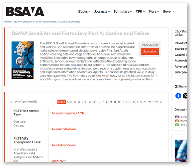 The flexible content management framework easily handles non-traditional academic content e.g. drug formularies.